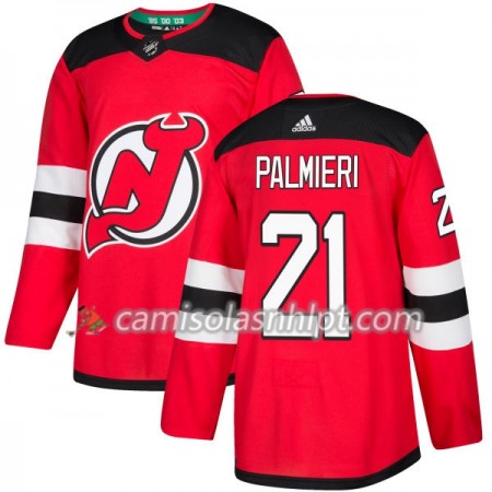 Camisola New Jersey Devils Kyle Palmieri 21 Adidas 2017-2018 Vermelho Authentic - Homem